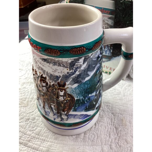 1993 Budweiser Holiday Stein Special Delivery Clydesdale Ceramic Beer Mug"NWB - Picture 5 of 7